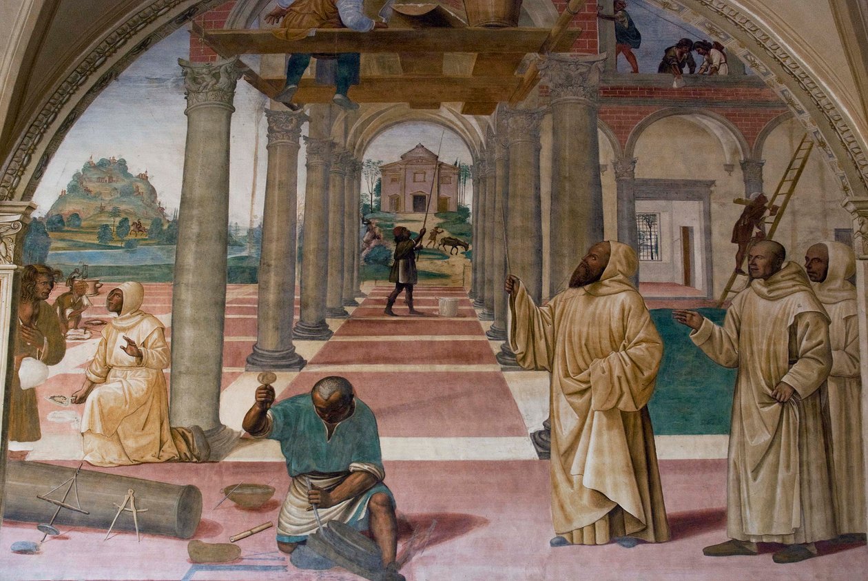 Leven van Sint Benedictus, Scène 11: Benedictus sticht twaalf kloosters door Il Sodoma