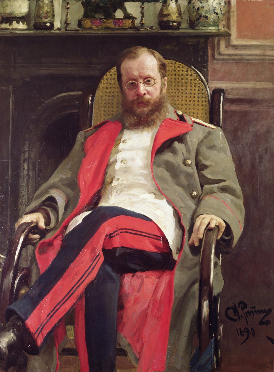 Portret van Cesar Cui, 1890 door Ilya Efimovich Repin