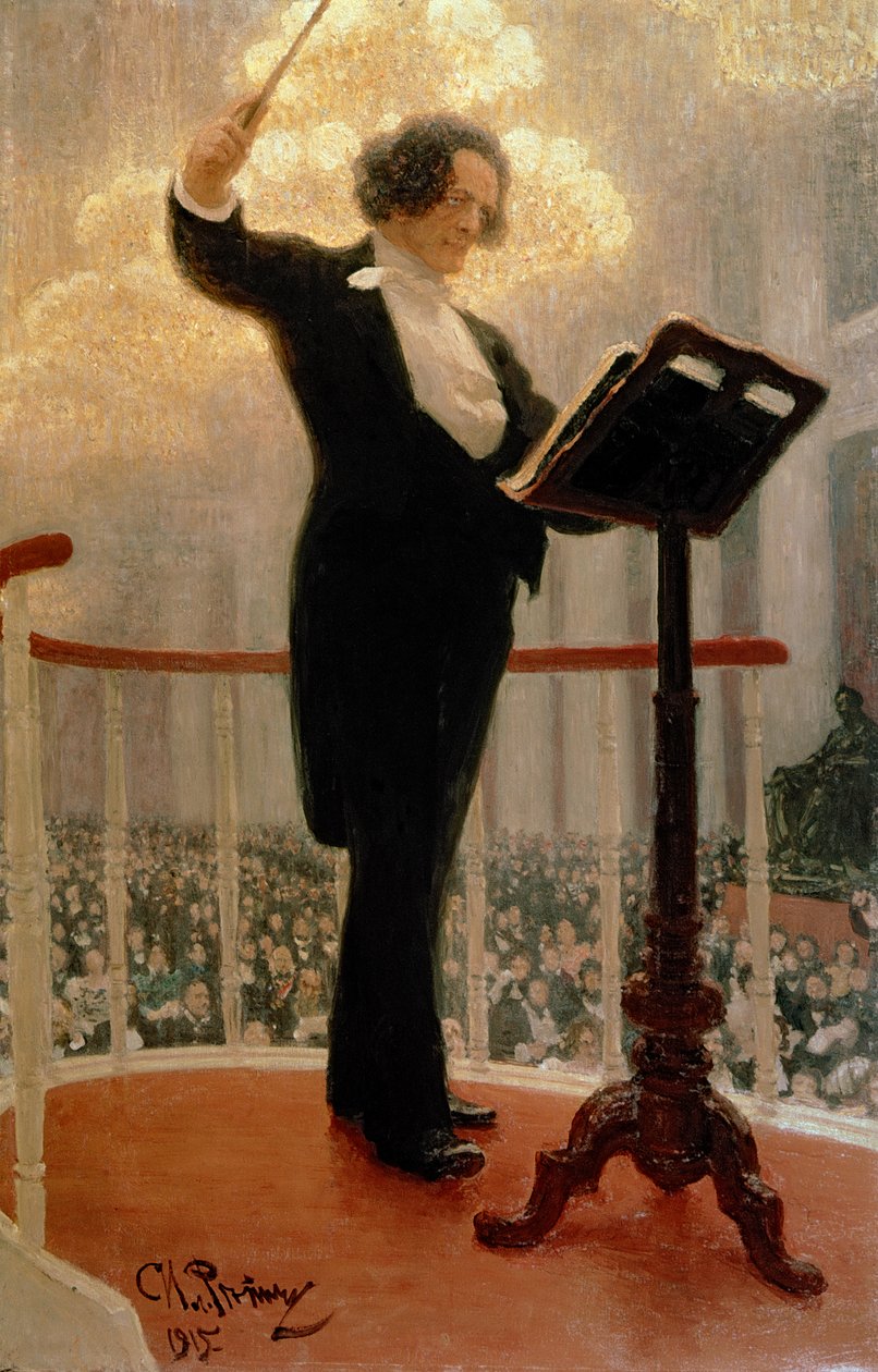 Portret van de Russische componist Anton Grigoryevich Rubinstein (1829-1894) 1915 door Ilya Efimovich Repin