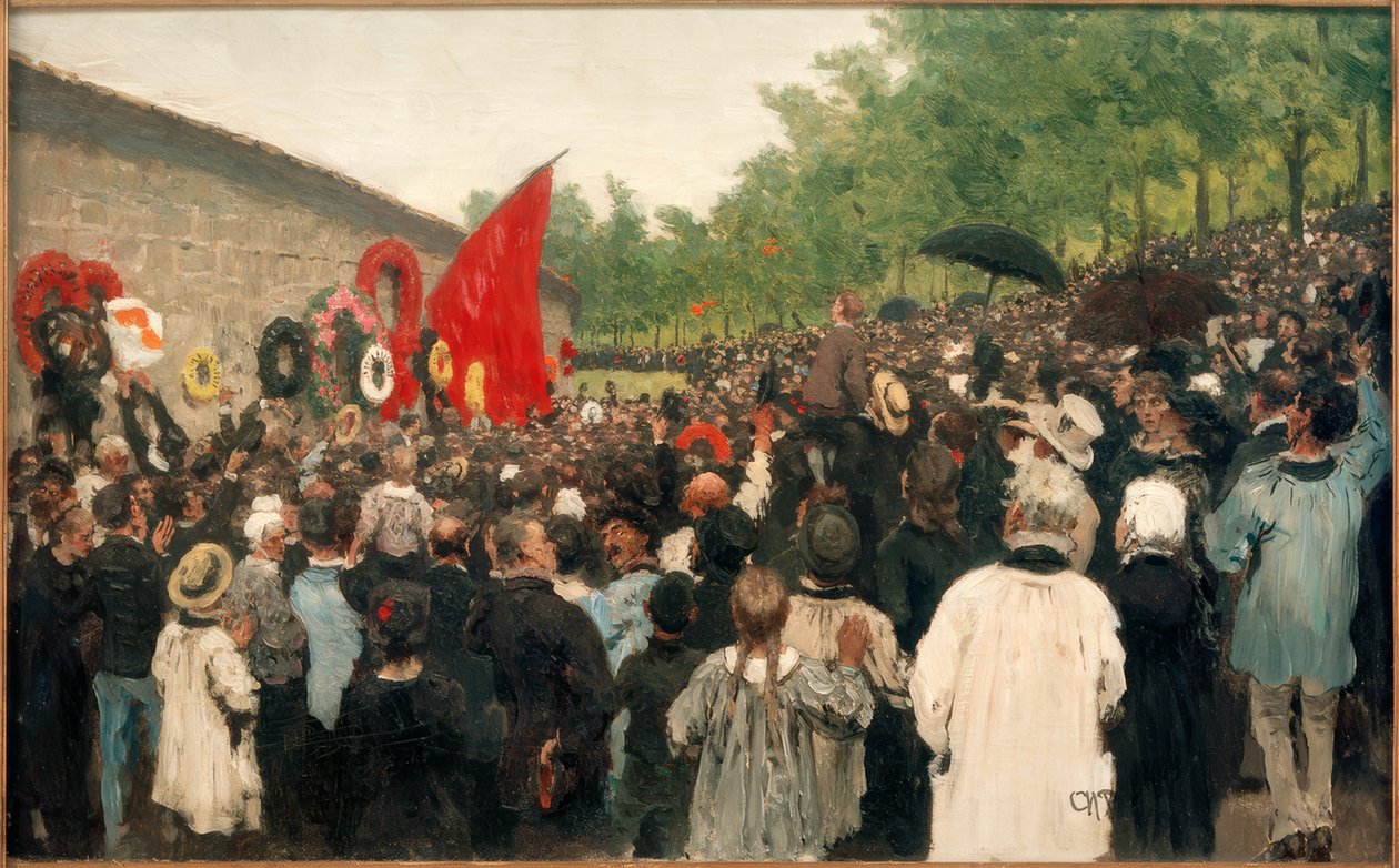 Jaarlijkse bijeenkomst bij de muur van de Communards door Ilya Efimovich Repin
