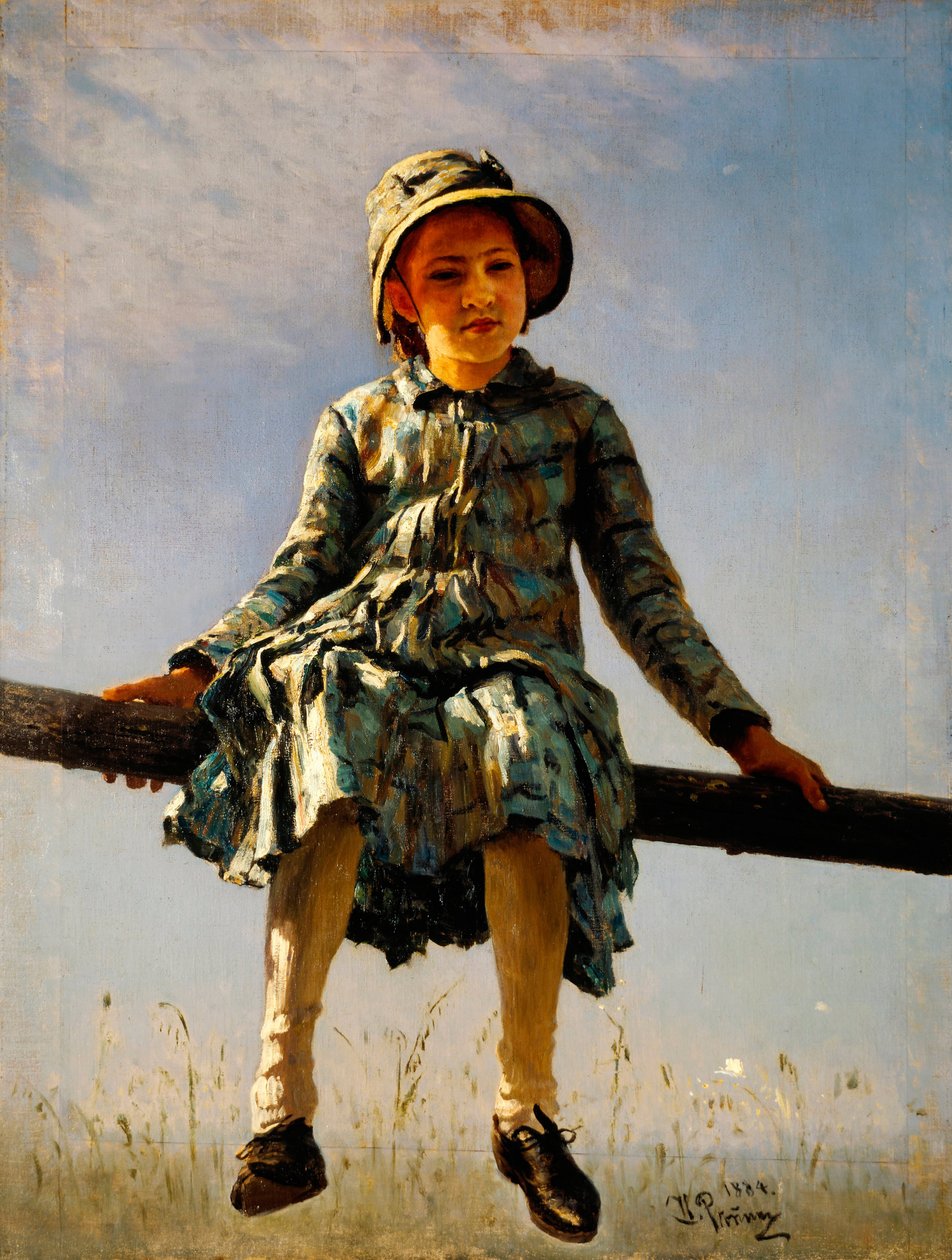 Libelle. Portret van de dochter van de kunstenaar. Schilderij van Ilya Yefimovich Repin, olie op doek door Ilya Efimovich Repin