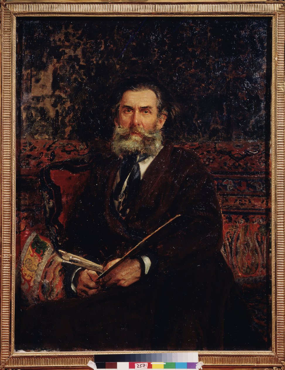 Portret van schilder Alexei Bogolyubov door Ilya Efimovich Repin