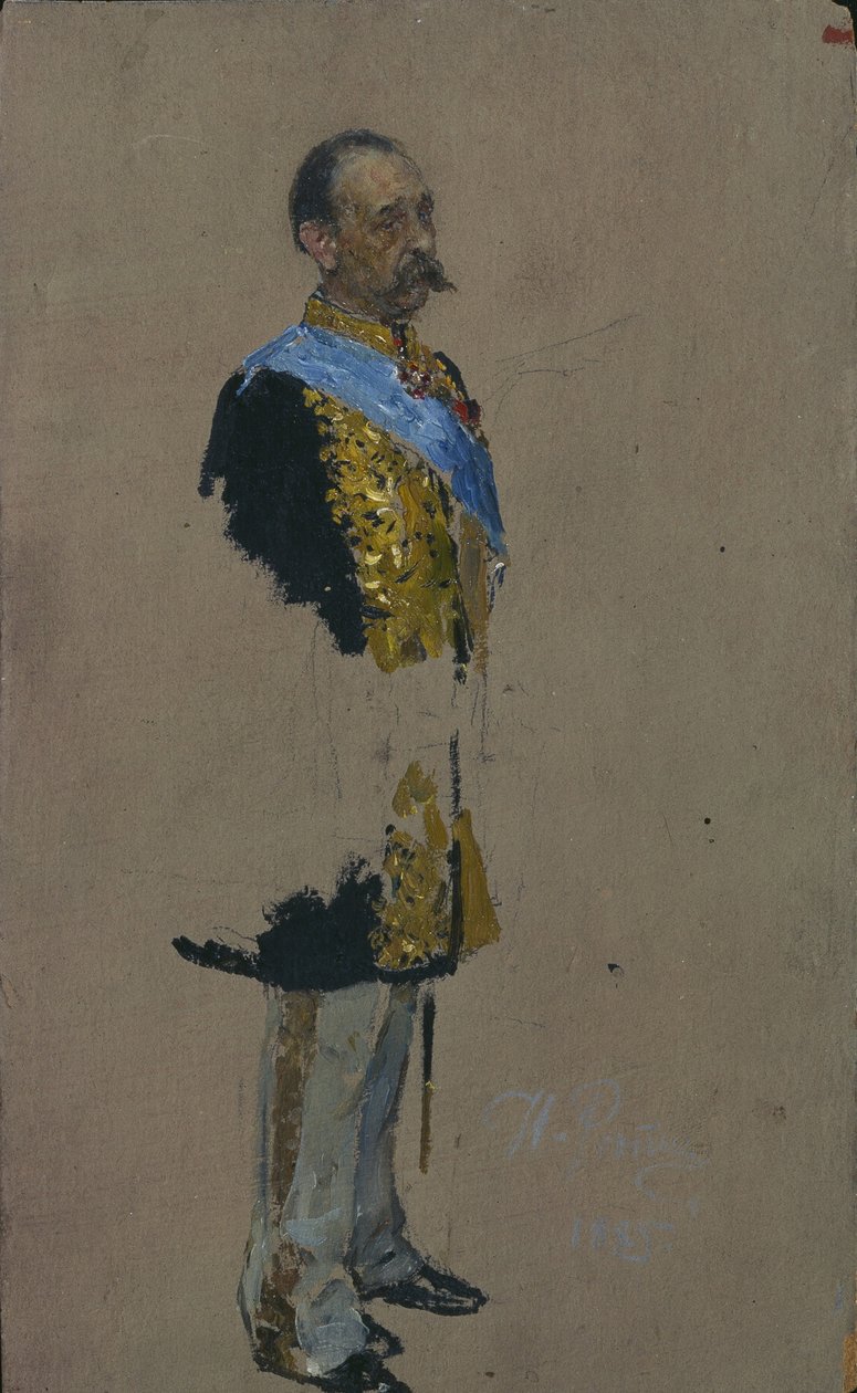 Portret van Graaf Dmitry Andreyevich Tolstoy 1823-1889, 1885 door Ilya Efimovich Repin