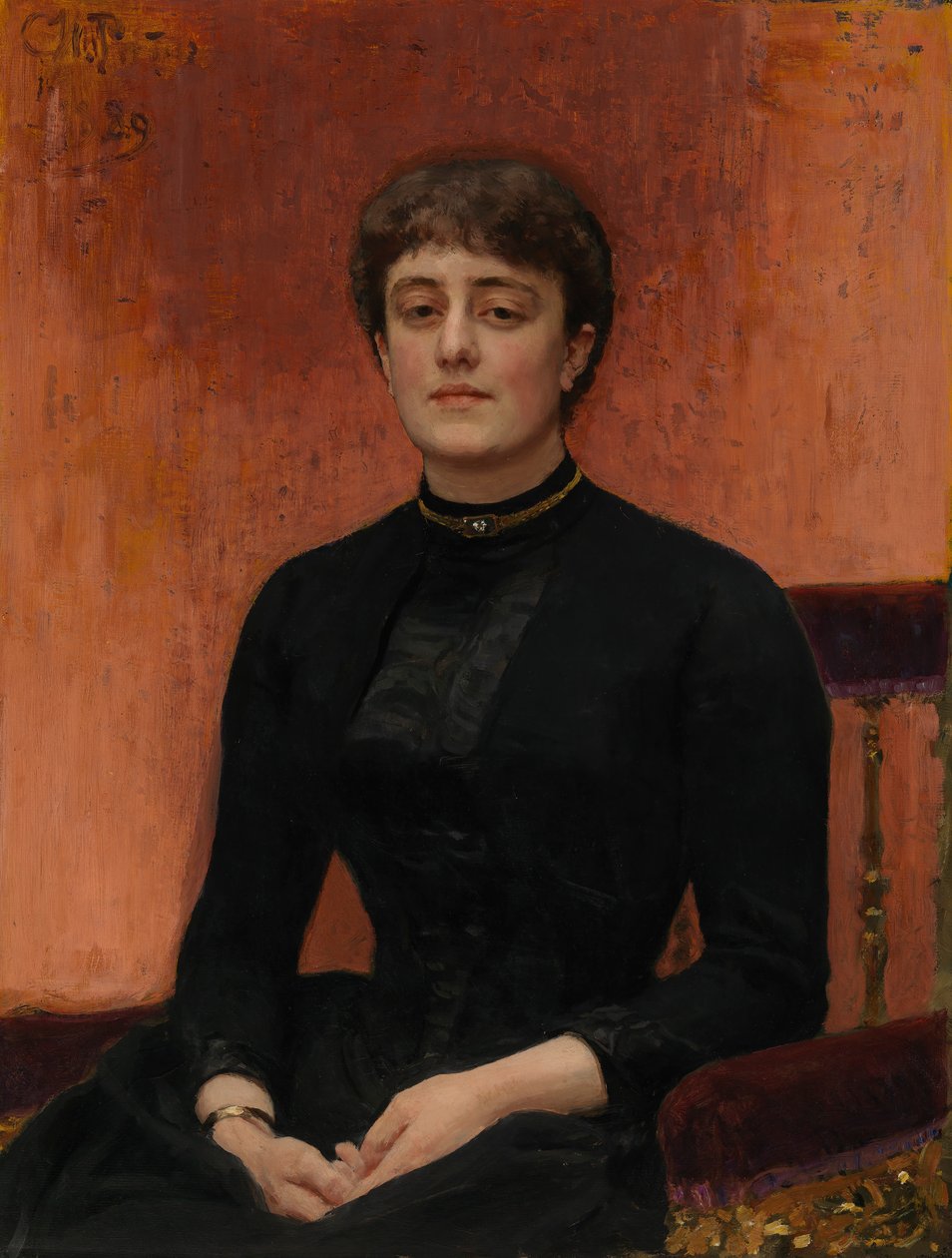 Portret van de kunstenares Elizaveta Zvantseva door Ilya Efimovich Repin