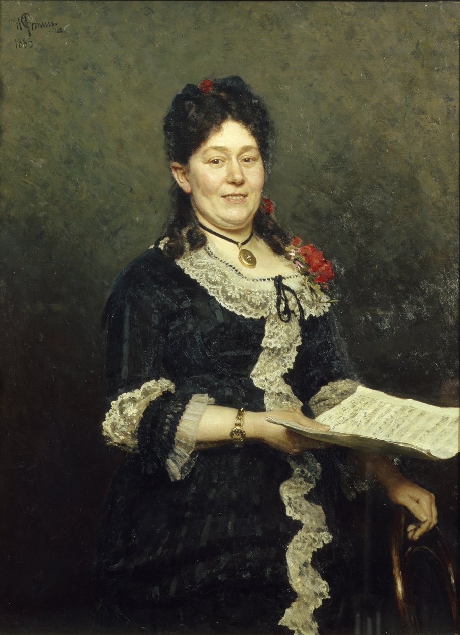 Portret van de operazangeres Alexandra Molas 1845-1929, 1883 door Ilya Efimovich Repin