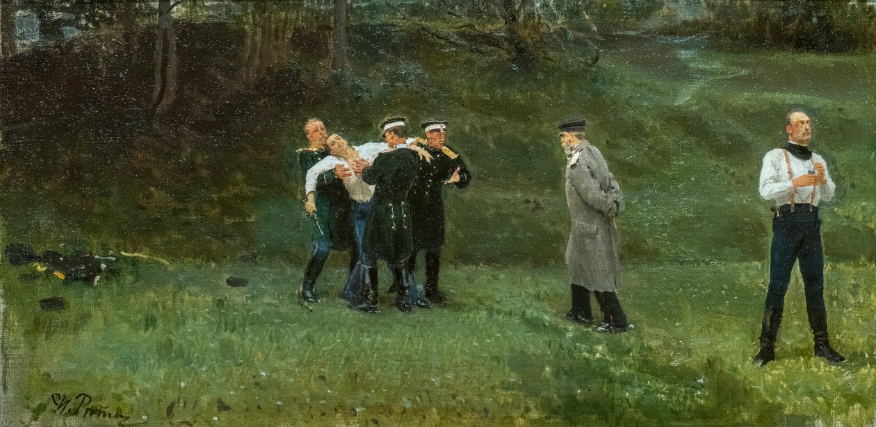 Het duel door Ilya Efimovich Repin