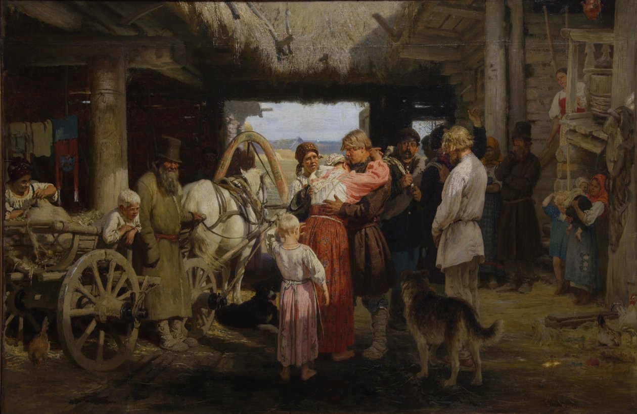 Het Afscheid van de Rekruut, 1879 door Ilya Efimovich Repin