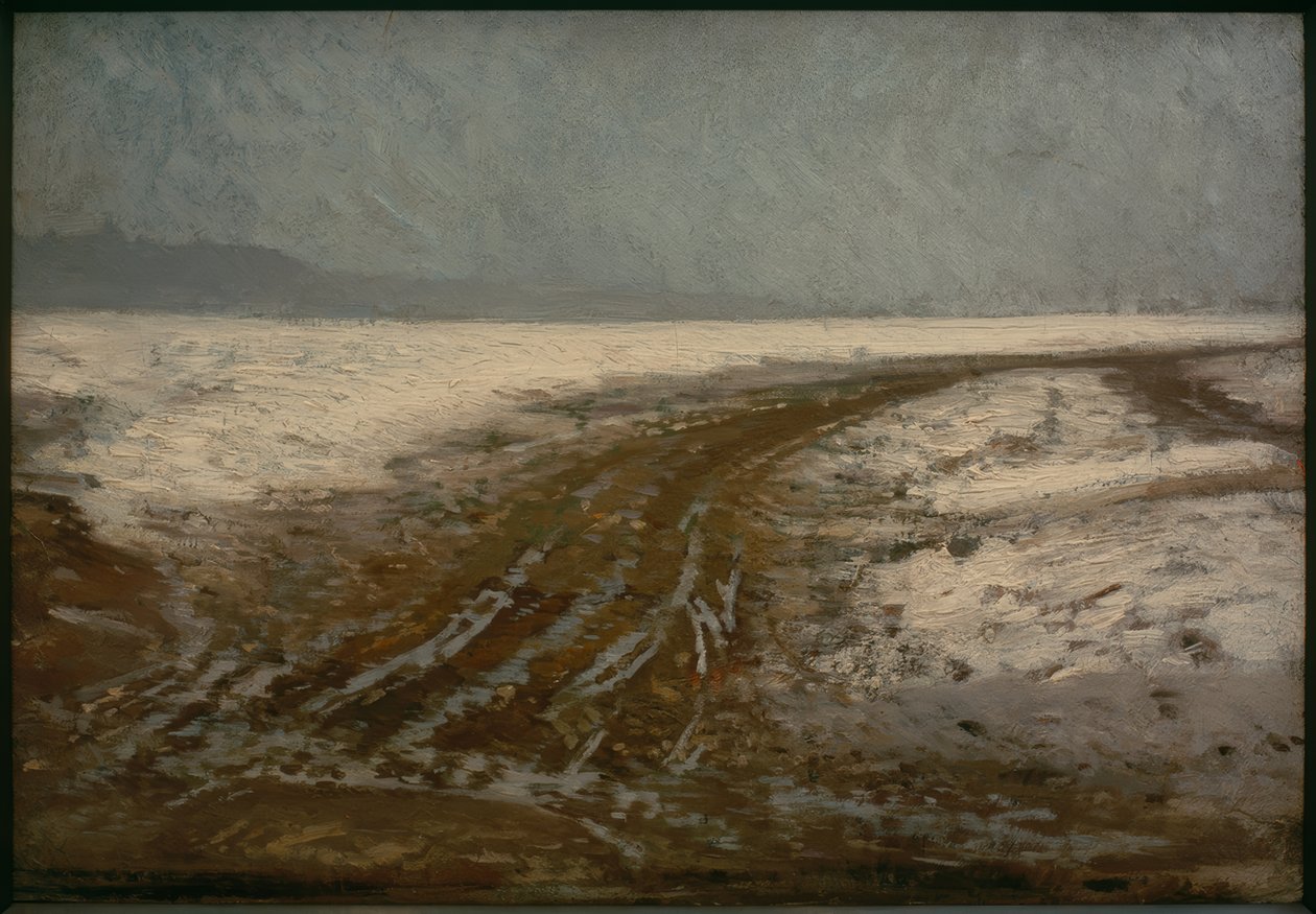 Weg (straat in de sneeuw) door Ilya Efimovich Repin
