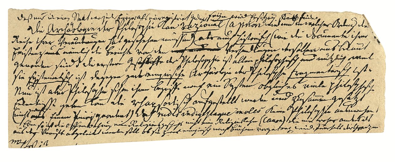 Handschrift, in het Duits, notities over filosofie en de Universiteit van Königsberg (pen & inkt op papier) door Immanuel Kant