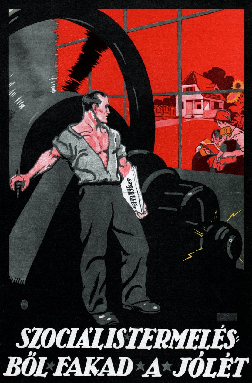 Het welzijn komt van de socialistische productie door Imre (1881 1940) Foeldes