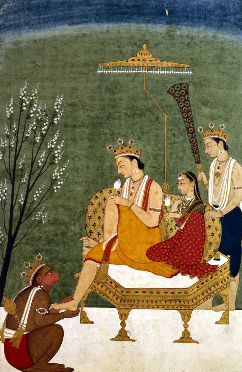 Zevende incarnatie van Vishnu als Rama-Chandra: Rama en Sita herenigd door Indian School