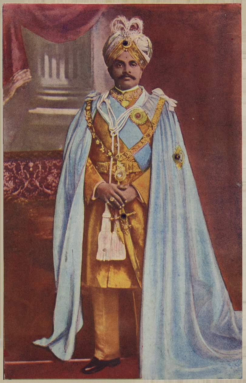 Sree Krishna Wadiyar Bahadur (ingekleurde foto) door Indian photographer