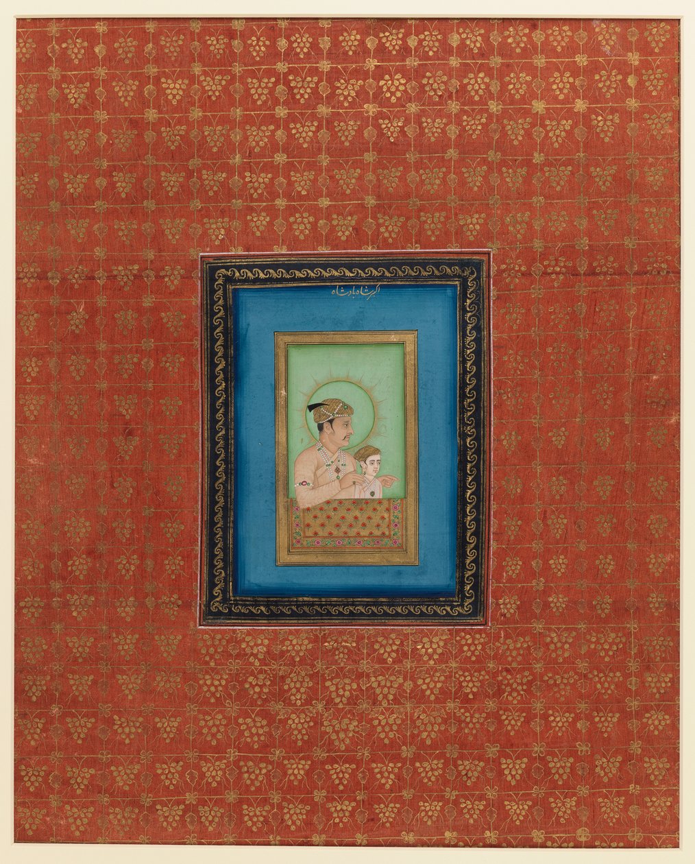 Akbar en een van zijn zonen of kleinzonen, 1875-1900 door Indian School
