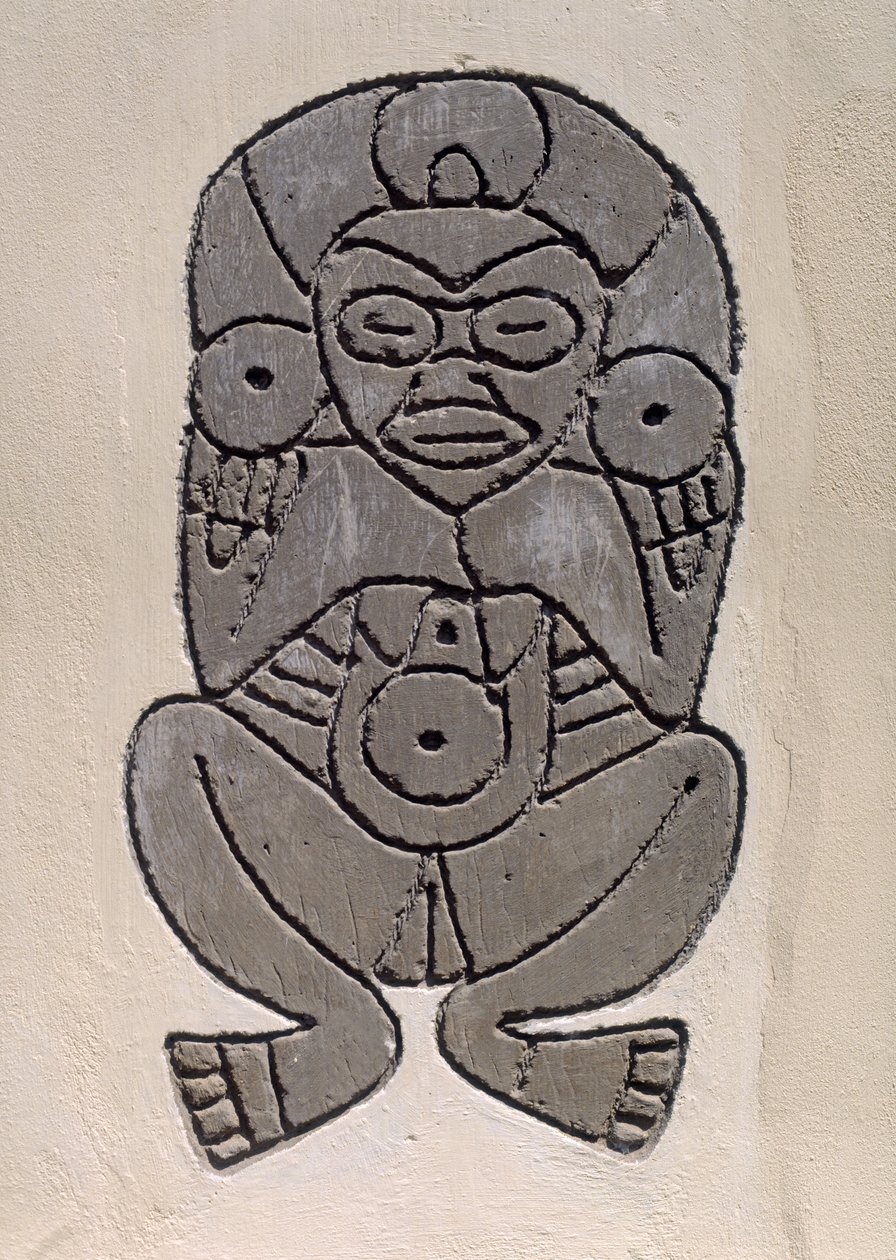 Kopie van een Taino-indianenmotief door Indian School