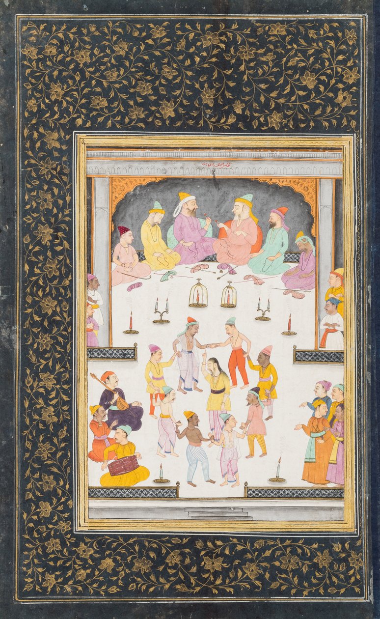Derwisjen dansen voor een groep moslimgeleerden door Indian School