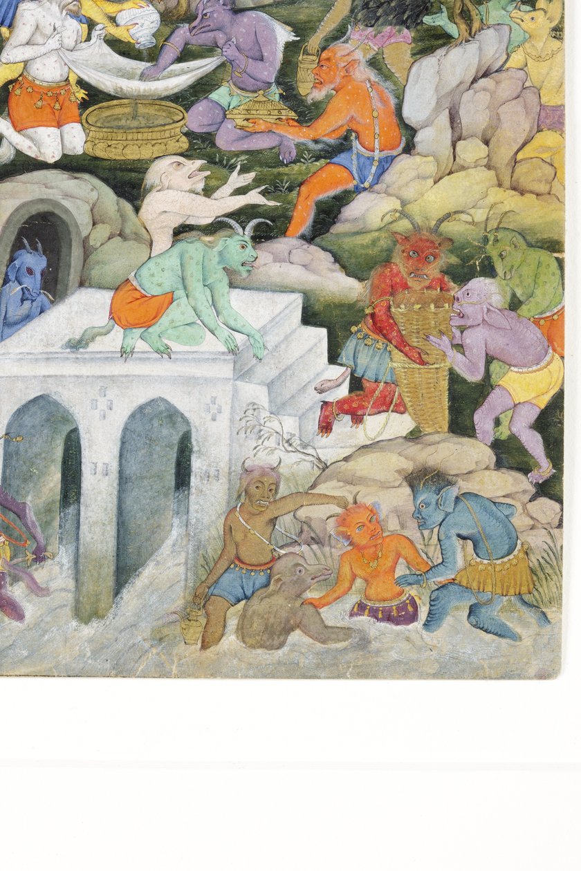 (detail) Demonen in een wild landschap, c.1600 door Indian School