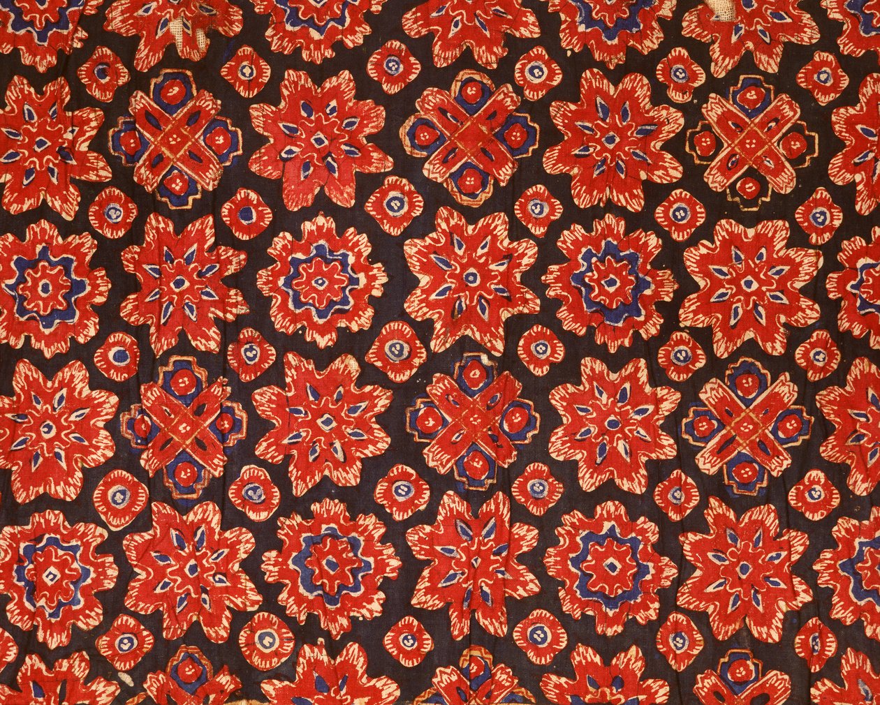 Stof met een oud Thais ontwerp (bedrukt katoen) door Indian School