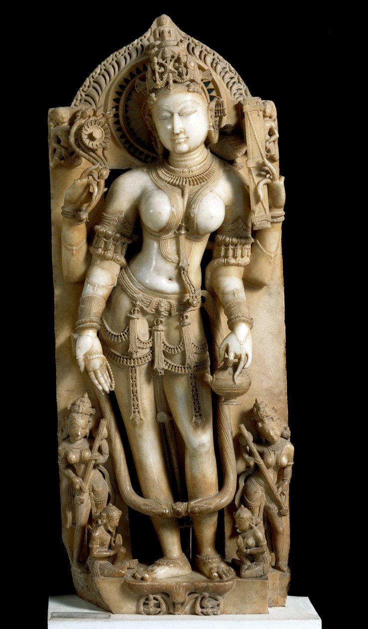 Indiase kunst: de godin Saraswati (Sarasvati) door Indian School