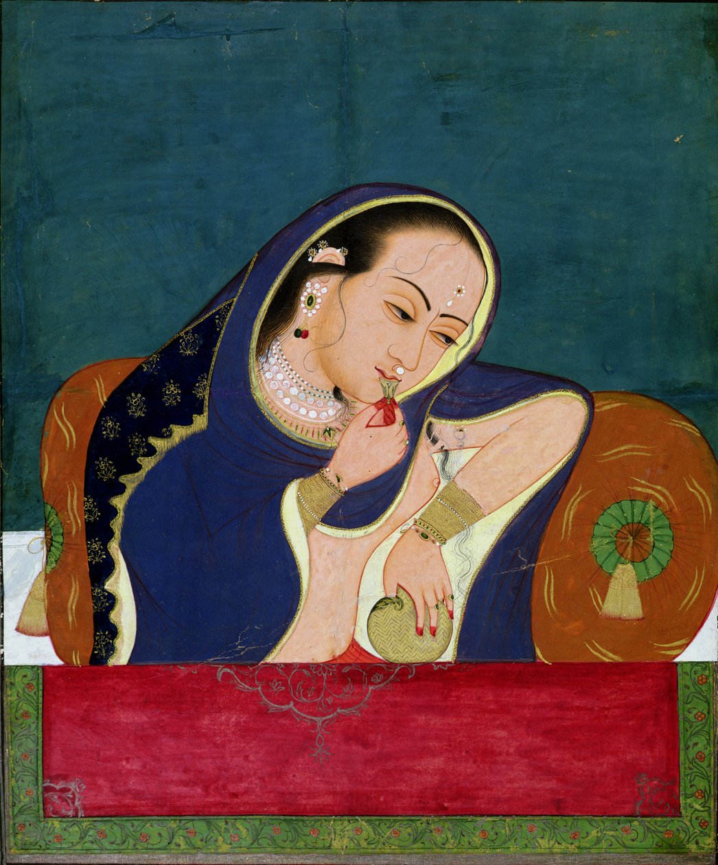 Bedwelmde Dame bij een Raam, late 18e eeuw door Indian School