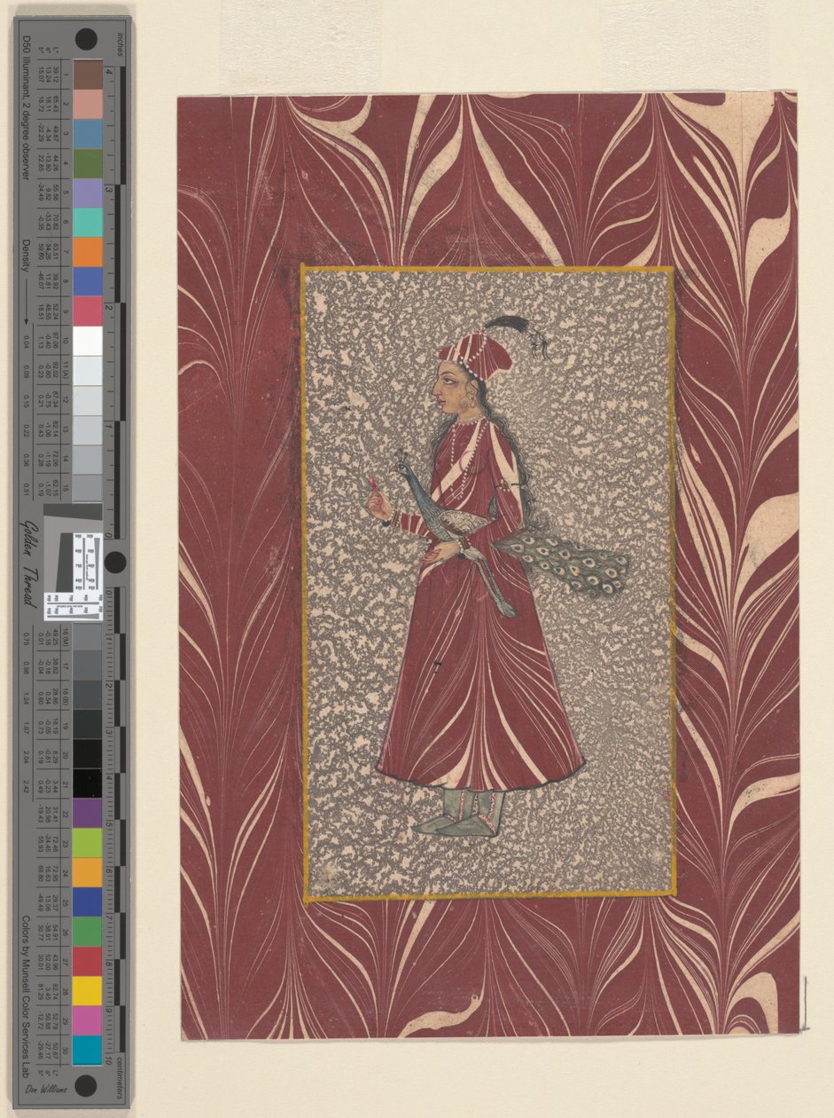 Dame met een pauw, Bijapur, c.1660 door Indian School