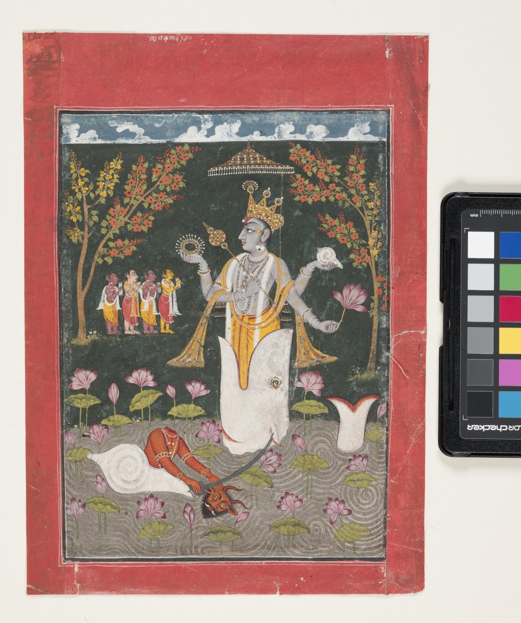 Matsya Avatar Van Vishnu: De Doding Van Sankh Asura door Indian School