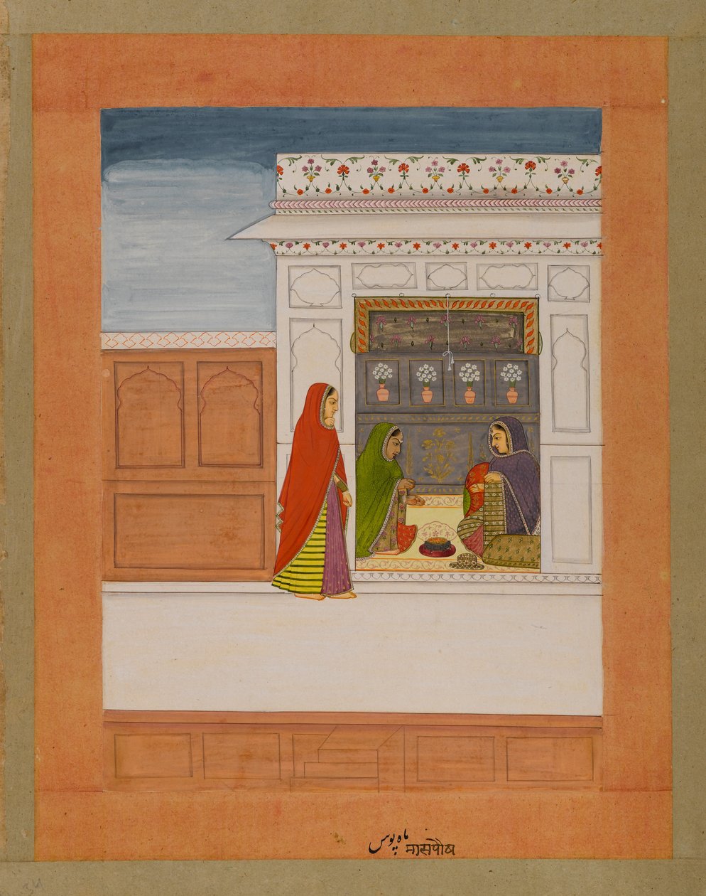 Maand van Pausha, pagina uit een Baramasa-serie door Indian School
