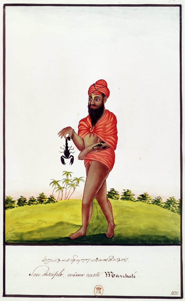 Ms Indien 743 Verkoper van remedies tegen schorpioenbeten, 1831 door Indian School