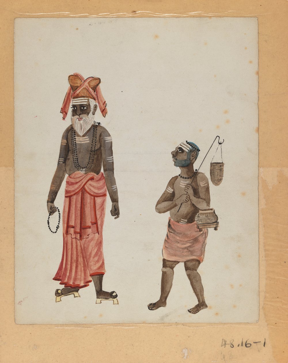 Een van een set van negen afbeeldingen die Indiërs in verschillende beroepen tonen door Indian School