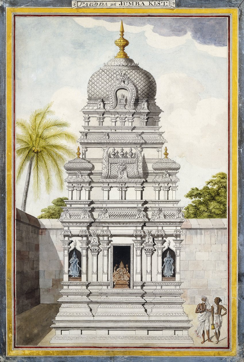 Deel van de Tempel van Jambukeshvara, Srirangam, Tamil Nadu door Indian School