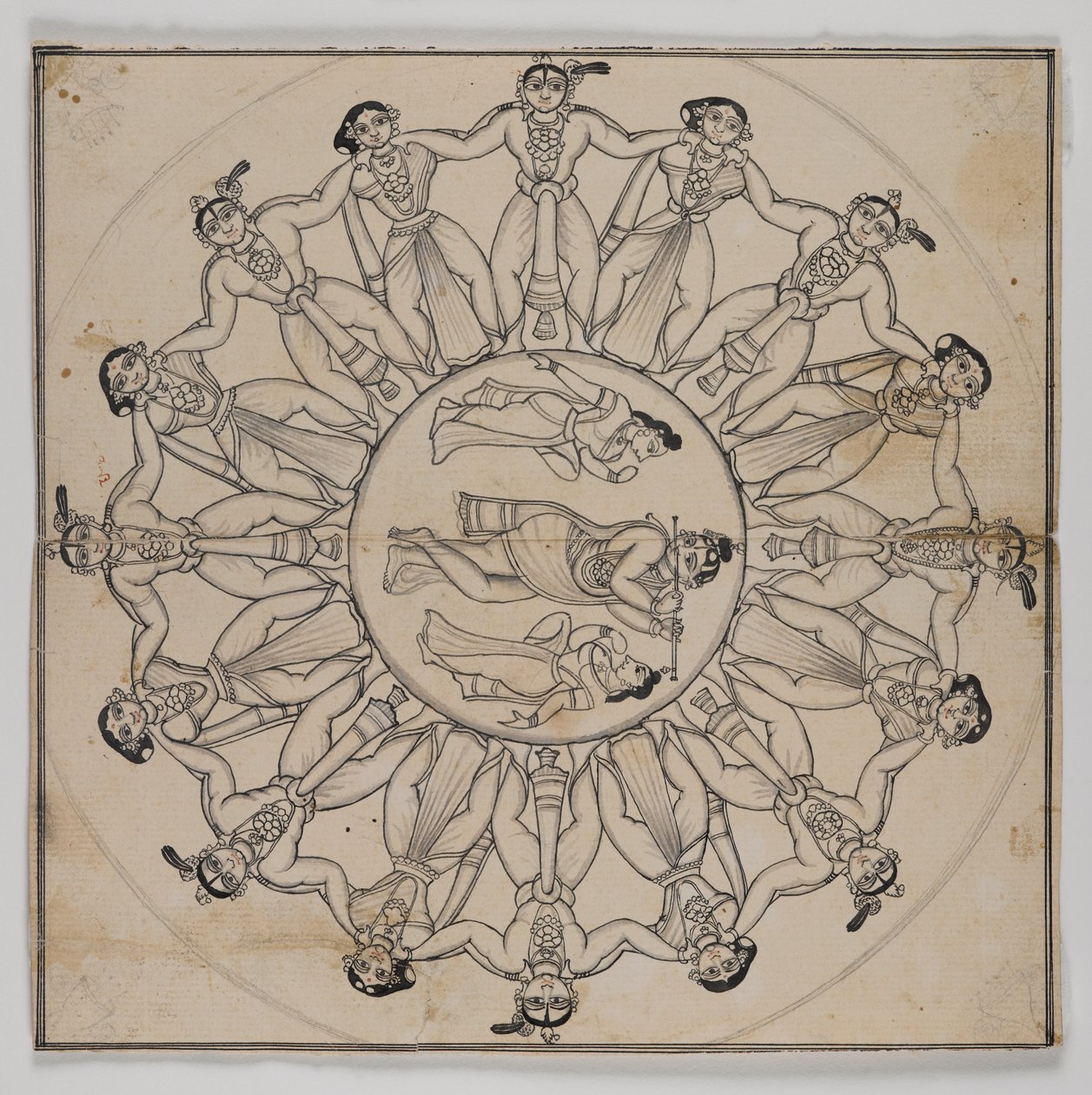 Rasa-lila (Tekening) door Indian School