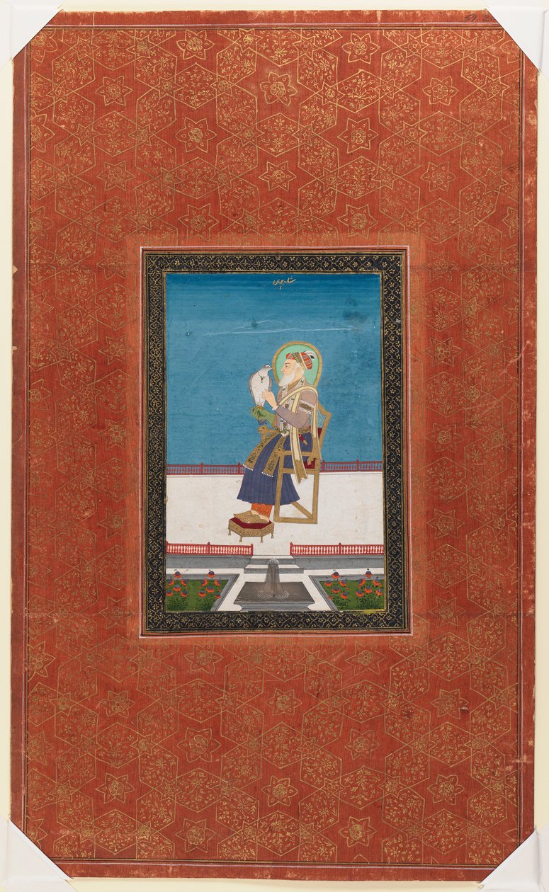 Shah Jahan met een valk, 1875-1900 door Indian School