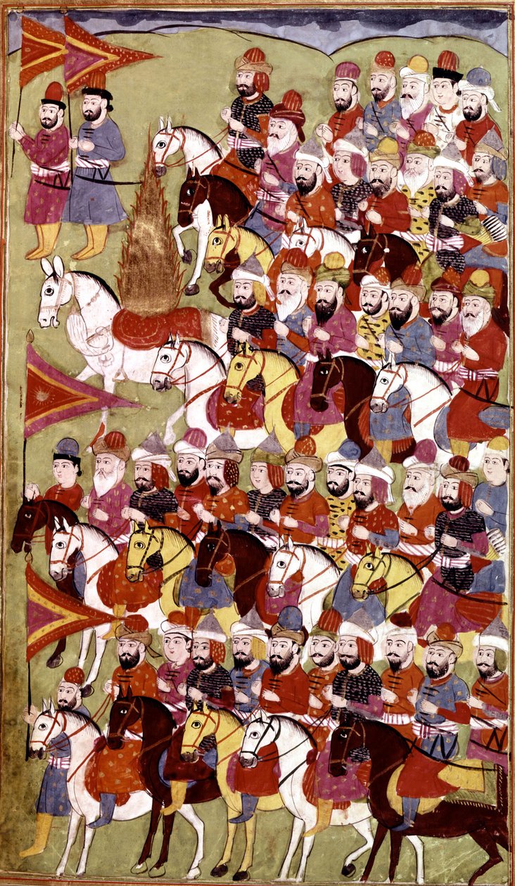 Verhaal van de Profeet Mohammed, Hamla-i-Haydari, door Mirza Muhammad Rafi Bazil, 1808 door Indian School