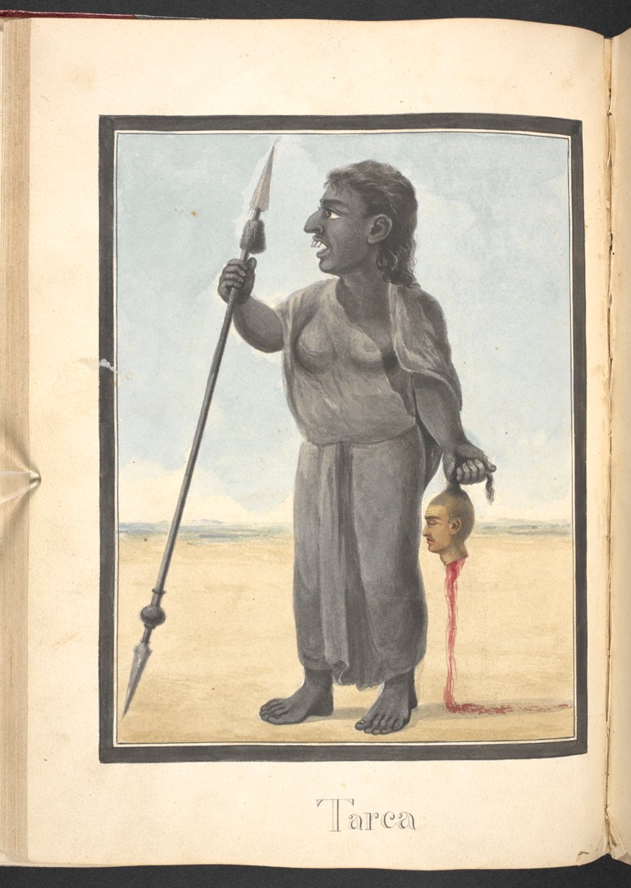 Tarka, een demonische vrouw gedood door Rama door Indian School