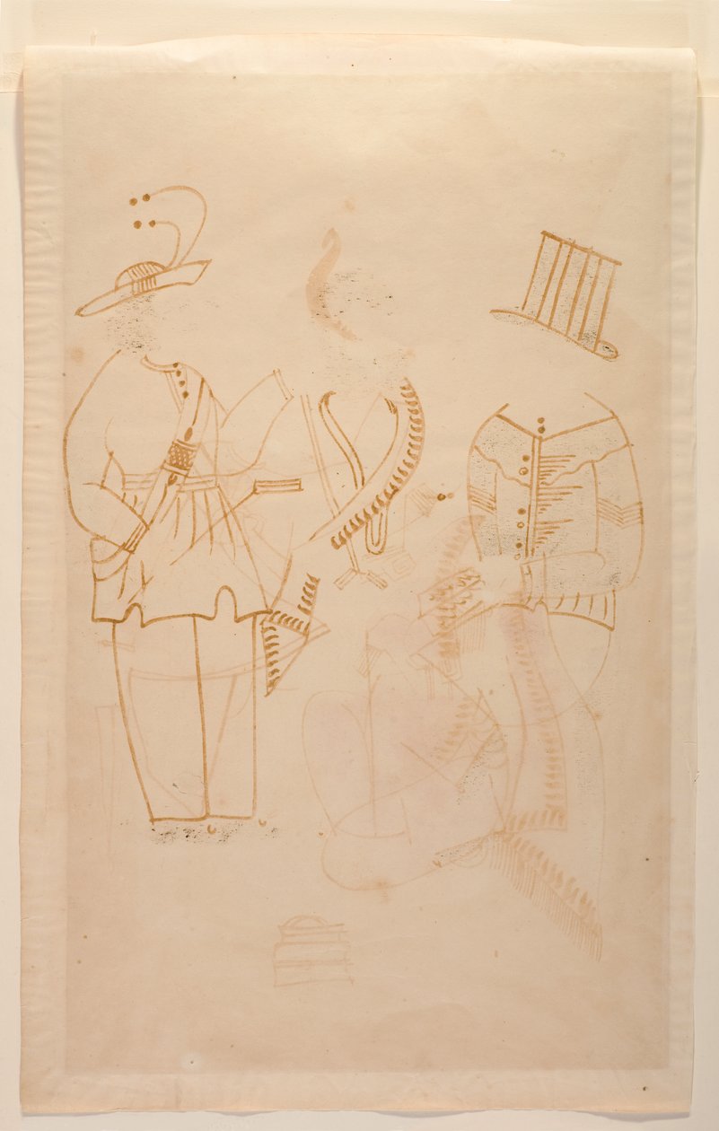 De klerk Nabin doodt zijn vrouw Elokeshi met een groenteschiller, ca. 1880 door Indian School