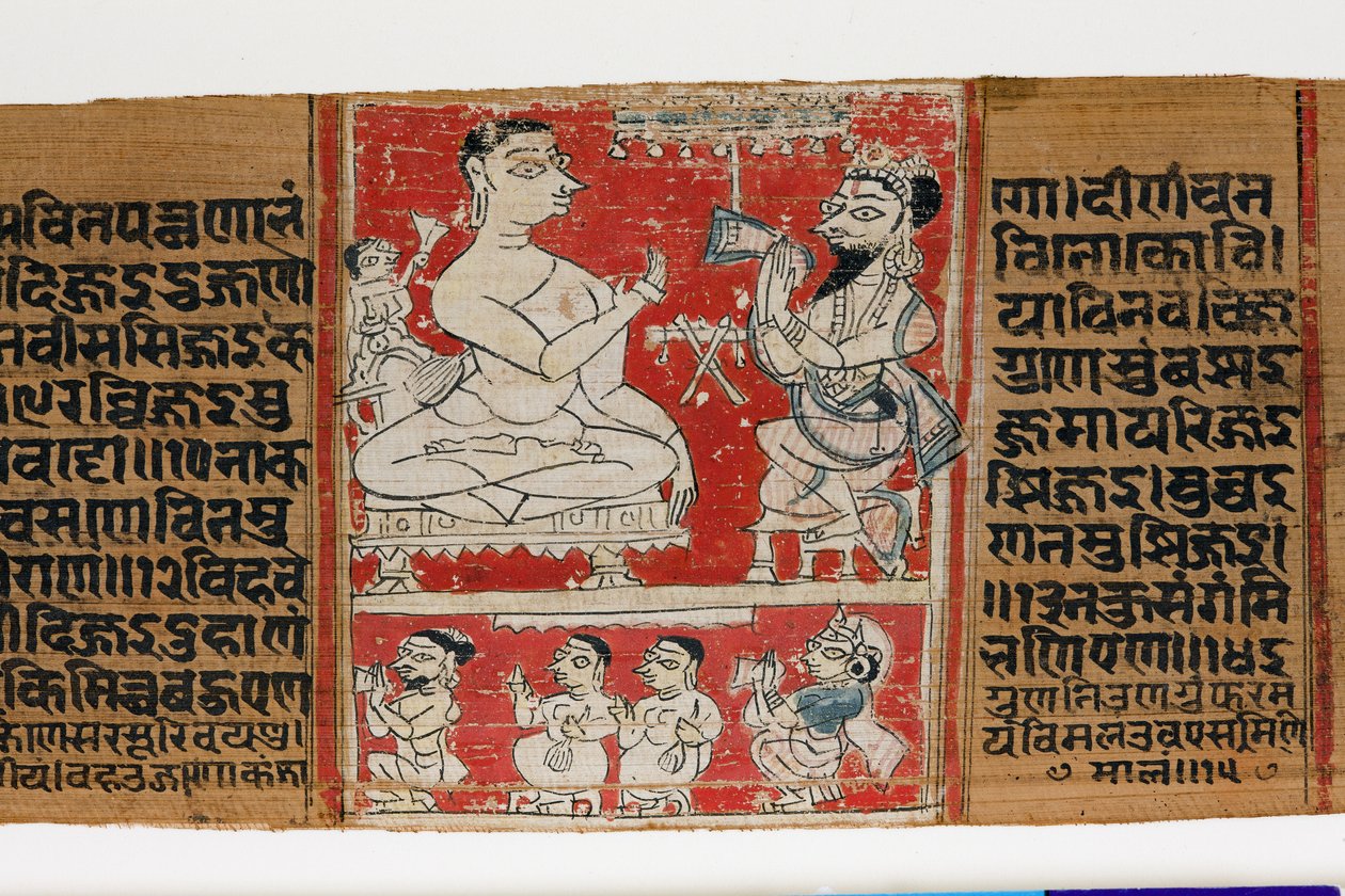 Vimalaprava converseert met Raji en Lakshmi, ca. 1300 door Indian School