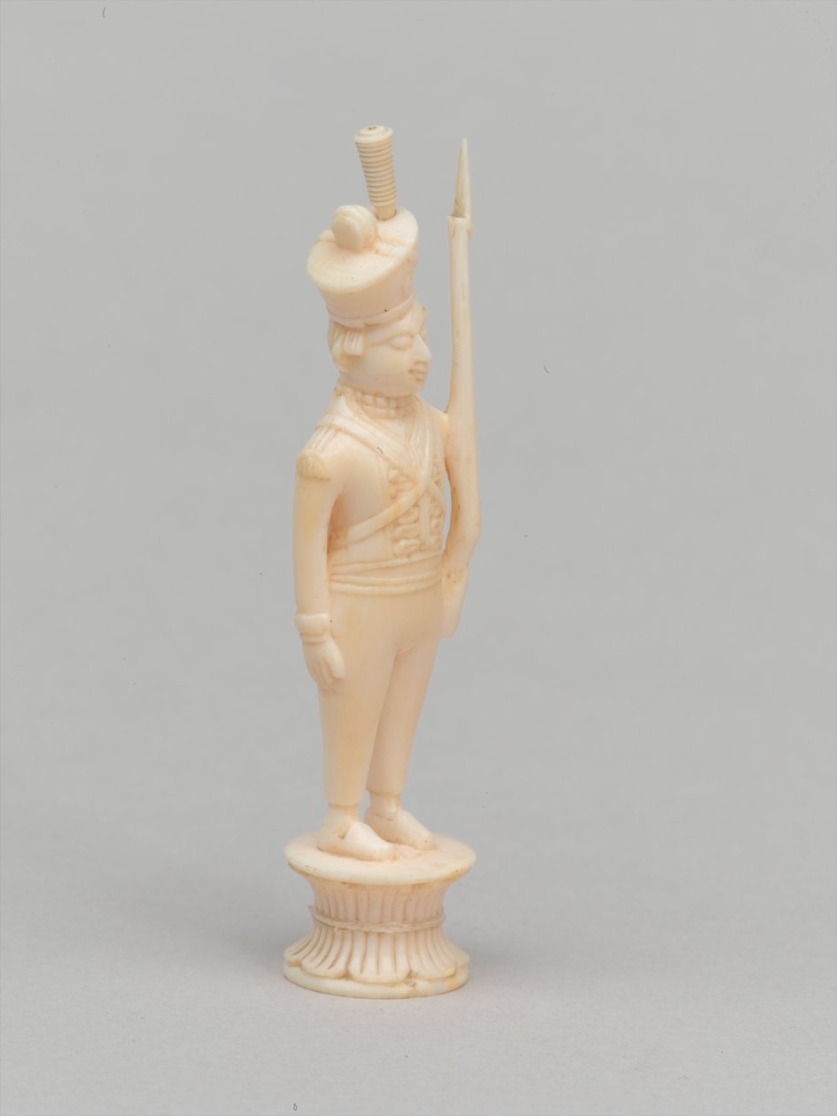 Witte pion, schaakstuk, India, ca. 1820 door Indian School