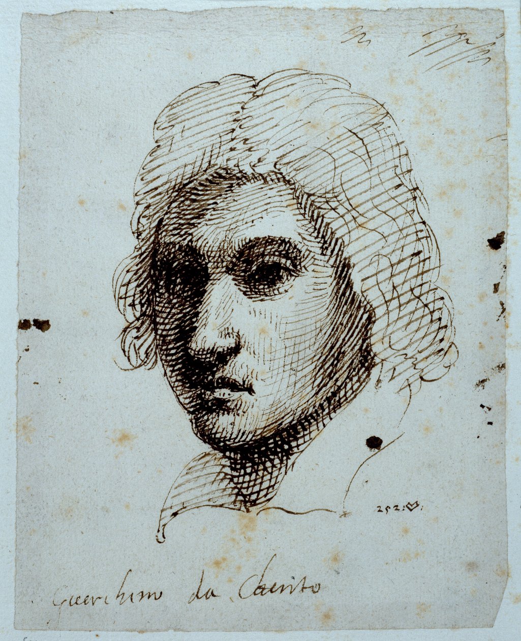 Tekening van Guercino door Inigo Jones