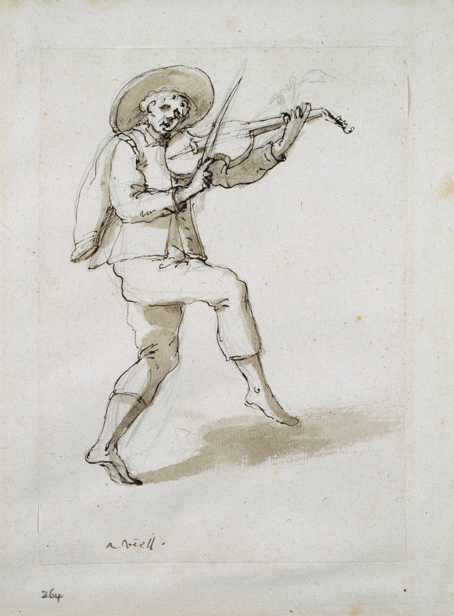 Man met viool door Inigo Jones