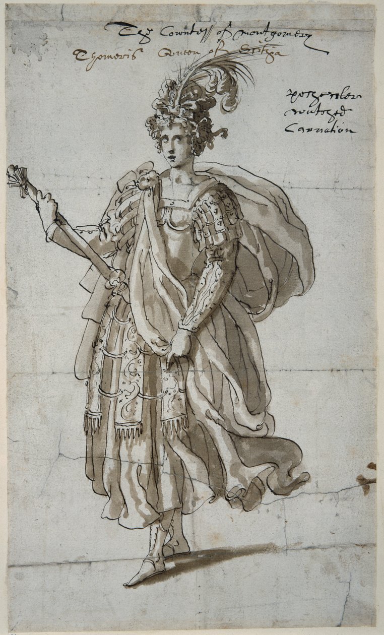 Koningin Tomyris van de Massagetai, ca. 1609 door Inigo Jones