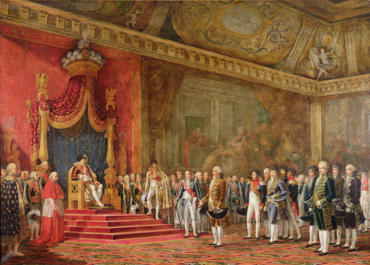 Napoleon ontvangt de delegatie van de Romeinse Senaat, 16 november 1809 door Innocent Louis Goubaud