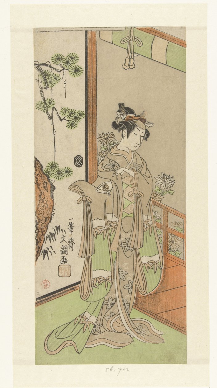 Acteur Onoe Tamizo in vrouwenrol door Ippitsusai Bunchō