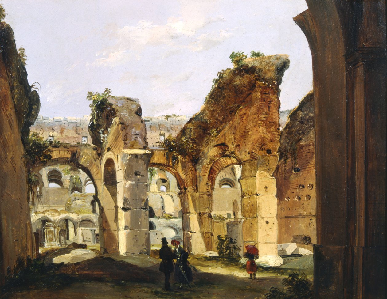 Ingang van het Colosseum en de oude Via Crucis door Ippolito Caffi