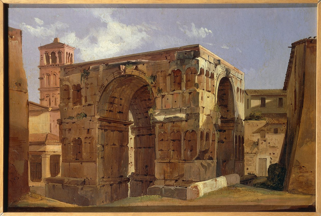 Italië, Rome, Boog van Janus aan de voet van Via Velabro door Ippolito Caffi door Ippolito Caffi