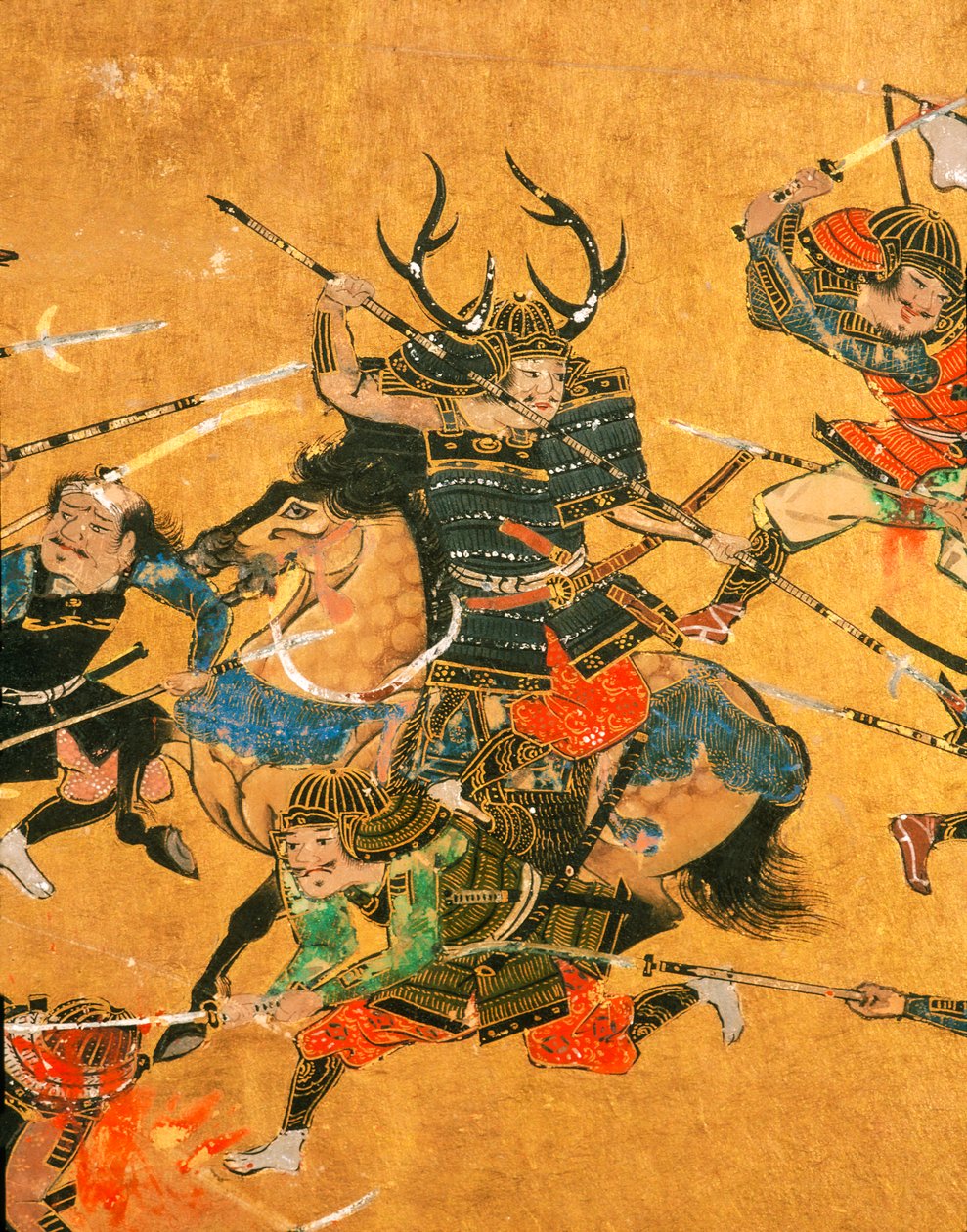 Samurai - 2 panelen die een detailscène uit de Slag bij Osaka tonen, 2005 door Ira Block