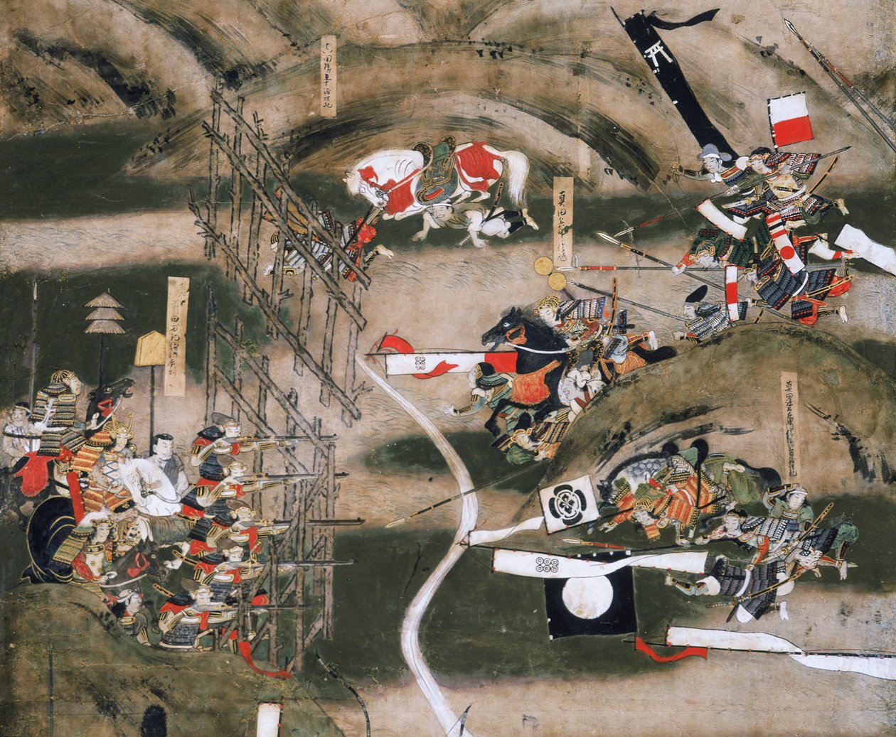 Scherm van de Slag bij Nagashino 1575, Osaka Kasteel Museum, 2005 (foto) door Ira Block