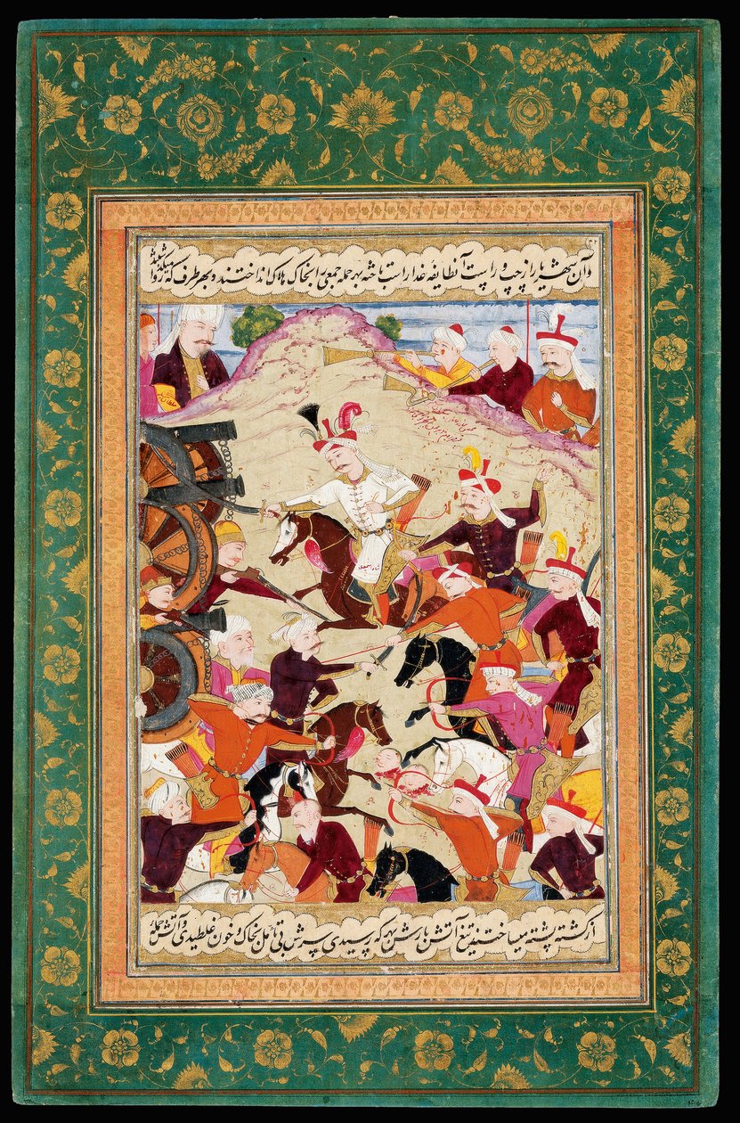 Shah Ismail I bij de Slag van Chaldiran door Iranian Master
