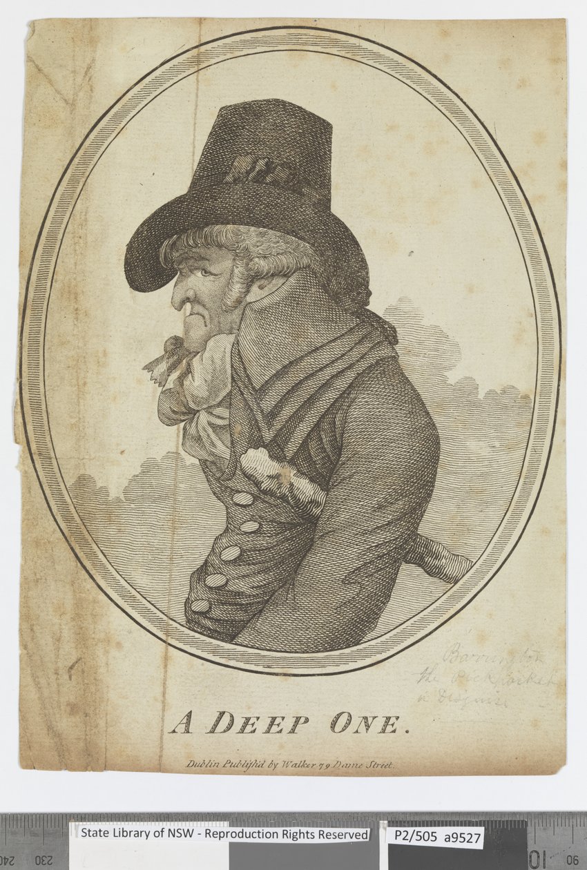 Een Diepe (portret van George Barrington) door Irish School