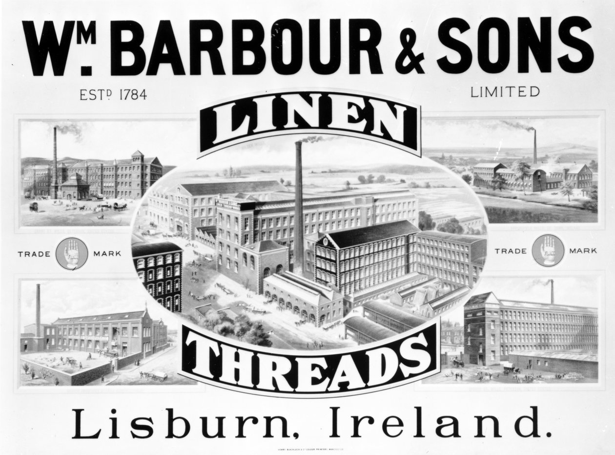 Advertentie voor Wm. Barbour en Zonen door Irish School