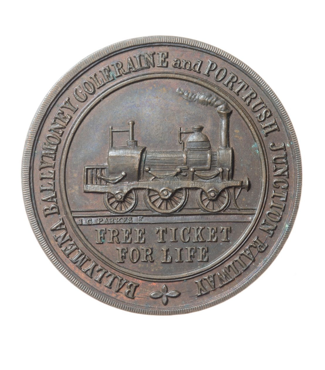 Directeurspas voor de Ballymena, Ballymoney, Coleraine en Portrush Junction Railway, Ierland door Irish School