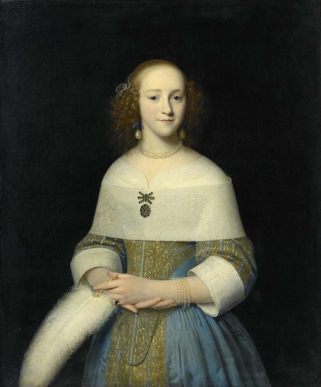 Portret van een jonge dame door Isaac Luttichuys